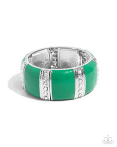 Paparazzi Fashionable Fringe & Colored Cameo Set - Green
