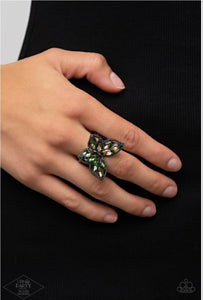 Paparazzi Fluttering Fashionista - Multi Ring Pink Diamond Life of the Party Exclusive